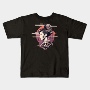 Cybernetic Journeys: Ghost in the Shell Aesthetics, Techno-Thriller Manga, and Mind-Bending Cyber Warfare Art Kids T-Shirt